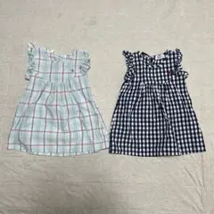 美品　女の子 ノースリーブワンピース　セット　まとめ売り　チェック　80cm