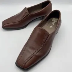 美品 エコー 革靴 23.5cm 3E ブラウン