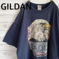ギルダン GILDAN Tシャツ 半袖 イーグル 鷲 ネイビー 古着