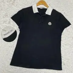 MONTCLAR ポロシャツ ワッペン 襟裏ロゴ ブラック