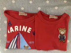 ミキハウス 赤色 Tシャツ サイズ80 2枚セット