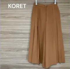 KORET 【S 】ブラウン ワイドパンツ タック　ウエストゴム
