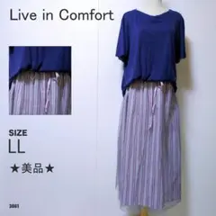 リブインコンフォート セットアップ LLサイズ トップス＆スカート 美品