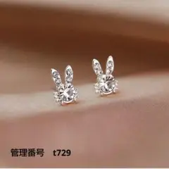 クリスタルピアス　うさぎ　ラビット　かわいい　キラキラ　スタッドピアス