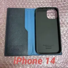 iPhone14 ELECOM RICERCA 手帳型ケース ネイビー