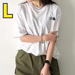 Lサイズ　韓国限定　ノースフェイス ホワイト　Tシャツ　ユニセックス