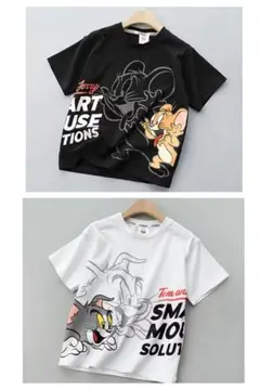 トムとジェリー アートプリント Tシャツ 2色セット