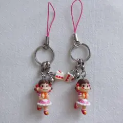 ペコちゃん 不二家 ストラップ 2個セット