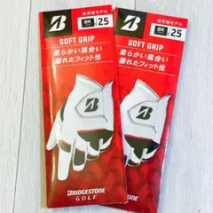 新品未使用 2枚セットブリヂストン　ゴルフ　グローブ　サイズ25左手　ブラック