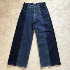 本日限定 K.Tキヨコタカセ￤ワイドパンツ ツートンデニム バイカラー個性派