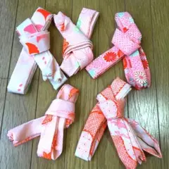レトロ　ウールモスリン/毛100% 腰紐 古典柄　御こしひも 5本セット