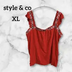 style & co レッド ノースリーブ XL