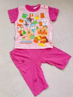 アンパンマン 半袖 パジャマ 薄くて軽い Tシャツ素材 ピンク