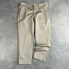 自由区 クロップドパンツ ライトベージュ ストレッチ