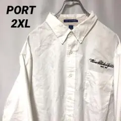 N-3422 PORT アメリカ古着 ワークシャツ 長袖シャツ 2XL ロゴ刺繍