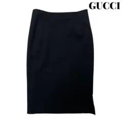 【美品】GUCCI グッチ ウール ジップ スカート ブラック 40 高級