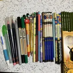 未使用鉛筆他、筆記具各種　計28本