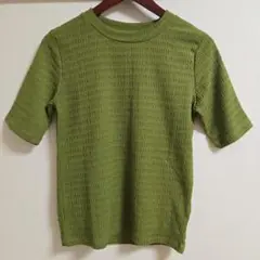 SHOO・LA・RUE しぼしぼクルーネック 5分袖トップス