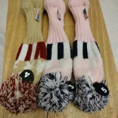 ヘッドカバー　ユーティリティ用　 ニット　3個セット
