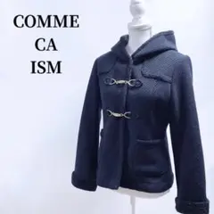 COMME CA ISM(コムサイズム)ショートフードダッフルコートブラックL