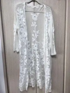 グレースコンチネンタル　花柄刺繍ロングカーディガン
