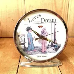 【LOVes Dream 】ゼンマイ式　レトロ　アメリカン　置き時計〈中古品〉