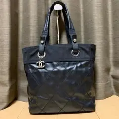シャネル パリビアリッツ MM トートバッグ コーティングキャンバス
