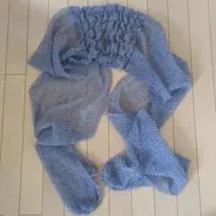 兵児帯　青色フリルデザイン帯
