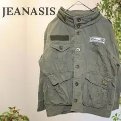 ジーナシス ミリタリー調ジャケット (F) カーキ 収納フード ライトアウター