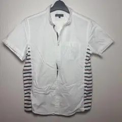 beams heart BEAMS ホワイト ストライプ 半袖シャツ