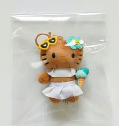 日焼けキティ　サングラス　水着　キーホルダー　ハイビスカス　ハワイアン