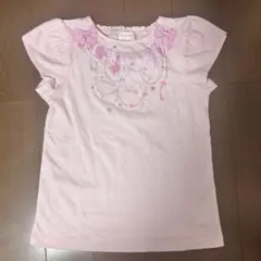 【新品タグ付】mezzo pianoリボンモチーフTシャツ 140cm