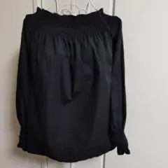 ZARA♥オフショルダー 黒 長袖ブラウス コットン