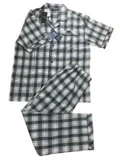 新品 メンズ 綿混 パジャマ L 半袖 長ズボン