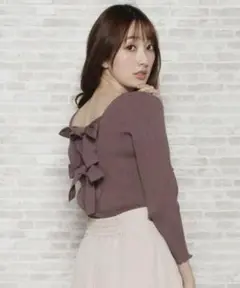 WILLSELECTION バックレースリボン長袖ニット M