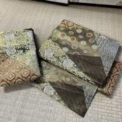 2000円売切り 作り帯 袋帯 名物裂 金彩 上品な加工 正絹 BM-6061