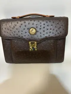 オーストリッチ　ビジネスバック　極美品　極艶