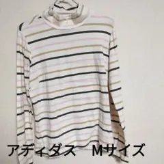 アディダス ストライプシャツ Mサイズ　ストレッチ
