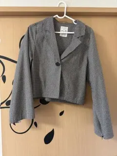 チェック柄 ジャケット クロップド丈