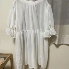 半袖ブラウス⭐︎チュニックホワイト☆更にお値下げしました！