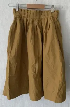 無印良品　スカート　プリーツスカート　マスタード