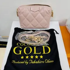 GA3417◆未使用 COCOCELUX GOLD ショルダーバッグ ピンク♪