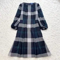 ブルーレーベル【36】 クレストブリッジチェックウールビエラワンピース
