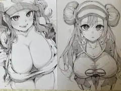 トウコ　メイ　手描き　ファンアート　イラスト　ポケモン