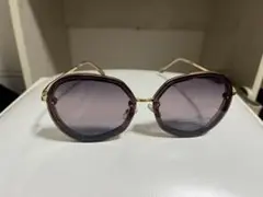 オクタゴナルデザイン サングラス ゴールド
