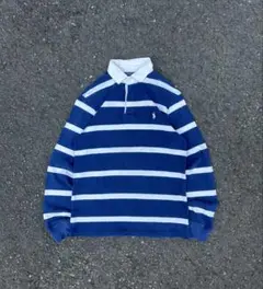 Polo Ralph Lauren ボーダー ポロ シャツ ネイビー ホワイト