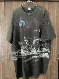 90s 古着　ウルフ　オオカミ　Tシャツ ビッグ　san segal