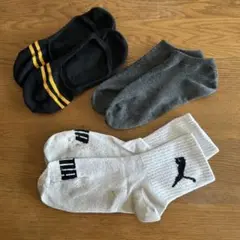 PUMAなどのソックスセット（黒・グレー・白）22〜24