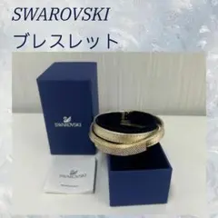 【新品】スワロフスキー(SWAROVSKI ) レザーブレスレット ゴールド