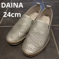 DAINA ダイアナ　24.5cm シルバー　モカシン